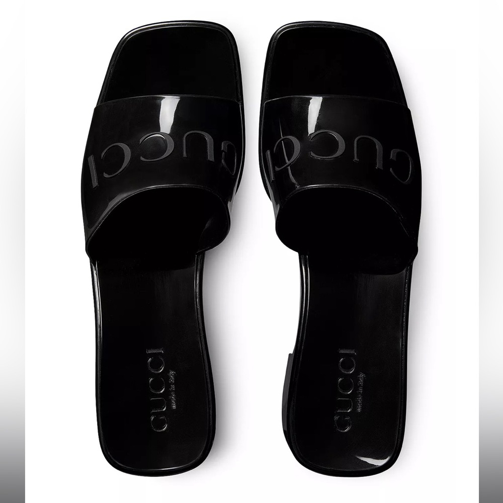 Gucci Platform Block Heel Slide Sandals - image 1